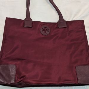 Tory Burch Ella Packable Burgundy Tote